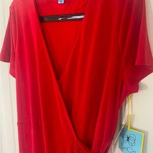 Cece red ruffle wrap dress XL (nwt)